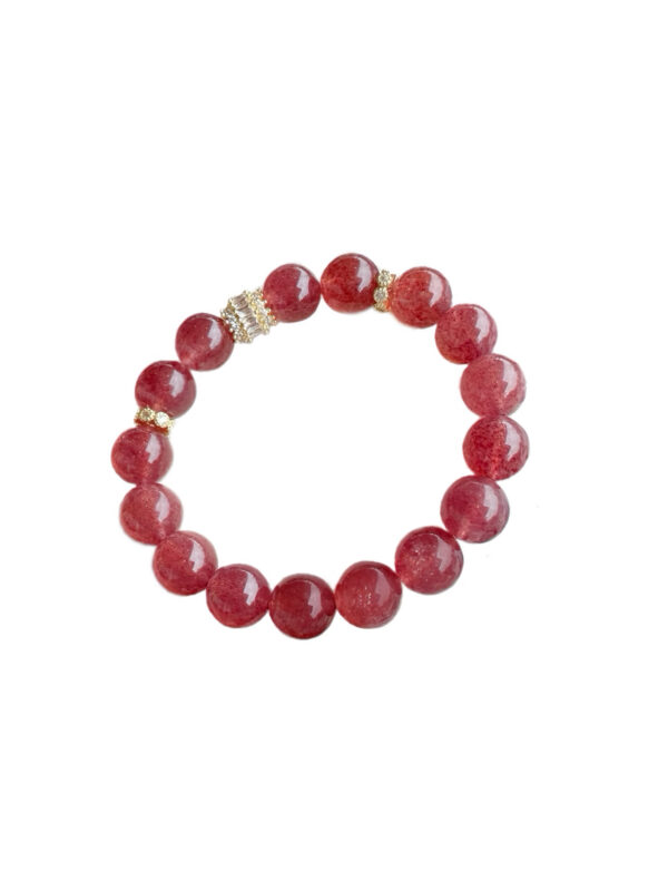 Starlight Strawberry Quartz Crystal Bracelet – Fire Energy