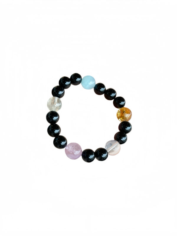 Five Elements Crystal Bracelet balancing Obsidian Rose Quartz Citrine